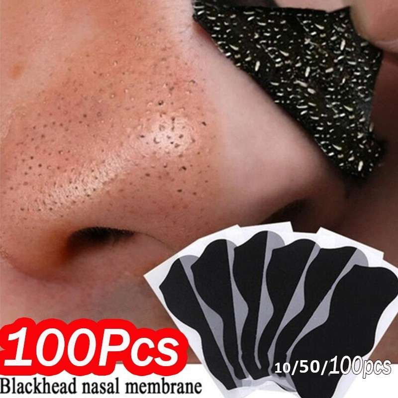 10-100pcs Nose Blackhead Remover Mask Deep Cleansing Skin Care Shrink Pore Acne Treatment Mask Nose Black dots Pore Clean Strips